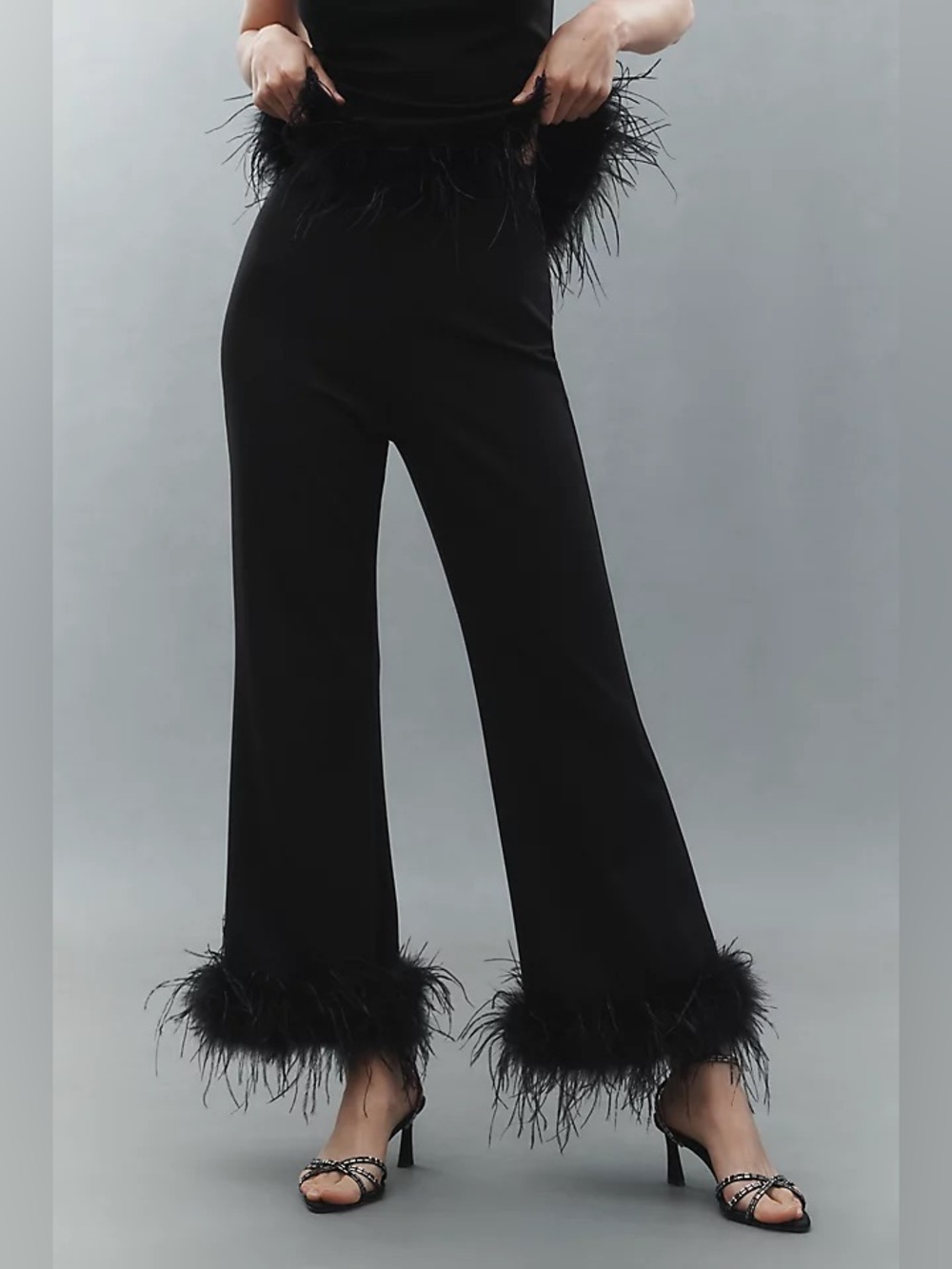 NWT Hutch Anthropologie Ponte Feather Black Pants 4 Petite
